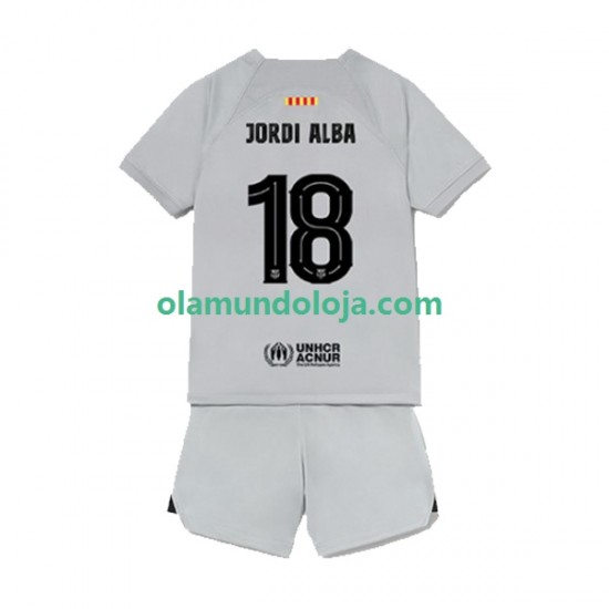 Camisola FC Barcelona Jordi Alba 18 Criança Equipamento Terceiro 2022-2023 Manga Curta